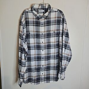 Sonoma Black And White Flannel Shirt Mens 3xb